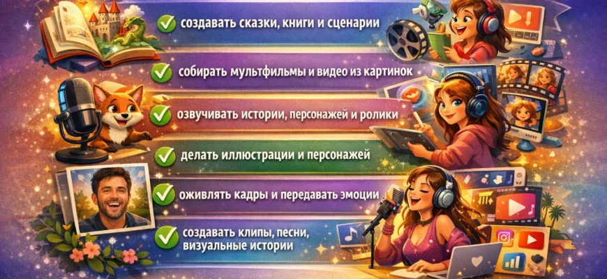 Контент с помощью нейросети — создание визуальных историй